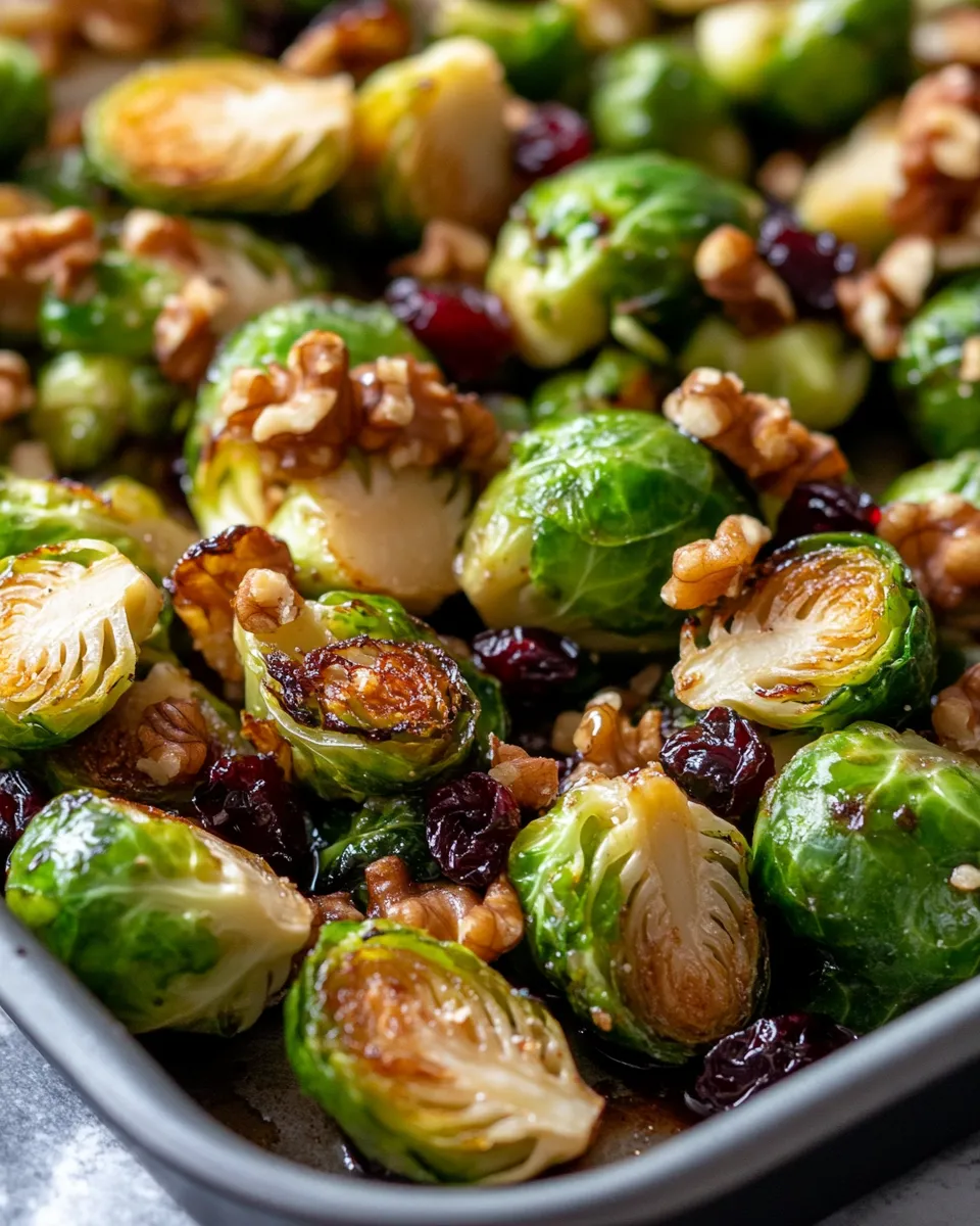 Easy Honey Balsamic Brussels Sprouts food shot
