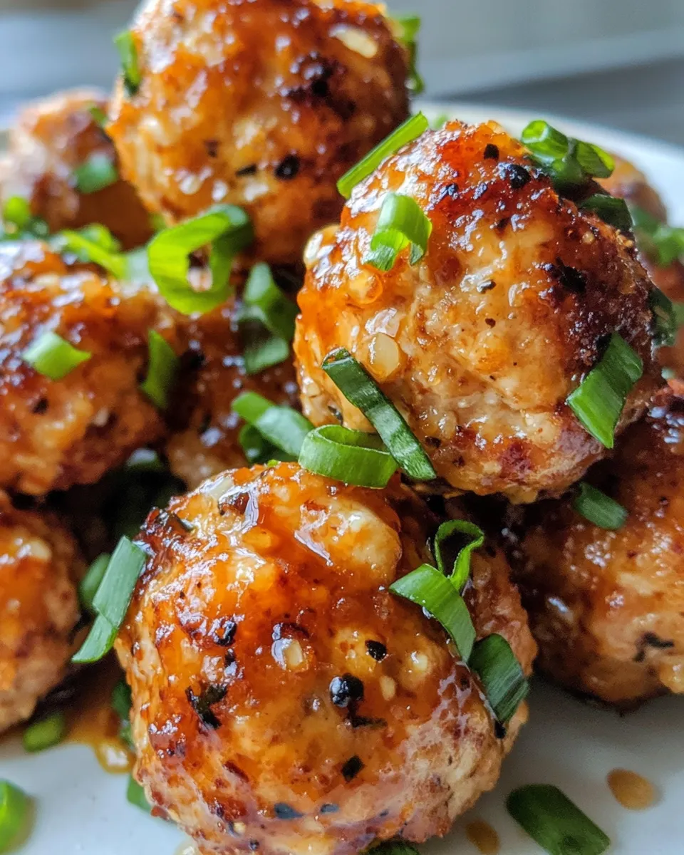 Homemade Honey Sriracha Chicken Meatballs recipe photo