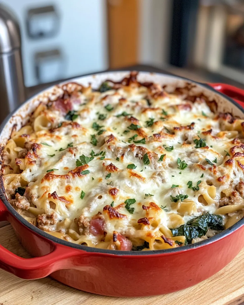 Homemade Italian Wedding Soup Pasta Bake recipe photo