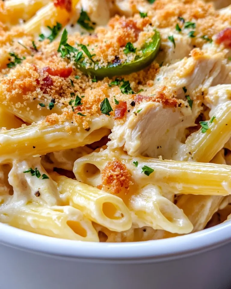 Perfect JalapeÃ±o Popper Pasta Bake shot