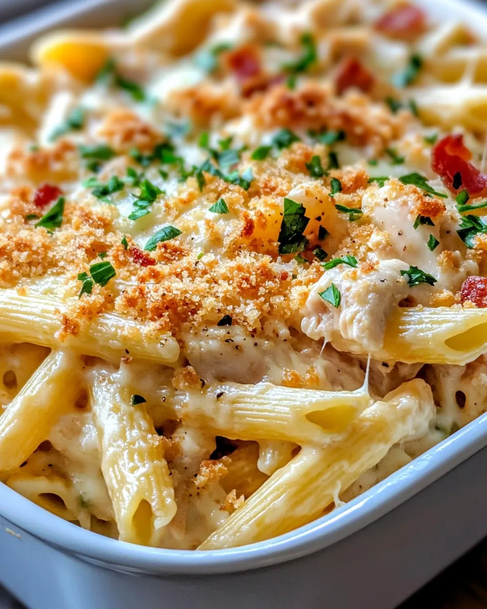 Healthy JalapeÃ±o Popper Pasta Bake shot