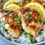 Homemade Lemon Garlic Chicken Rice Crockpot recipe photo
