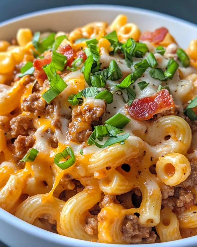 Homemade Loaded Cheeseburger Macaroni Pasta photo
