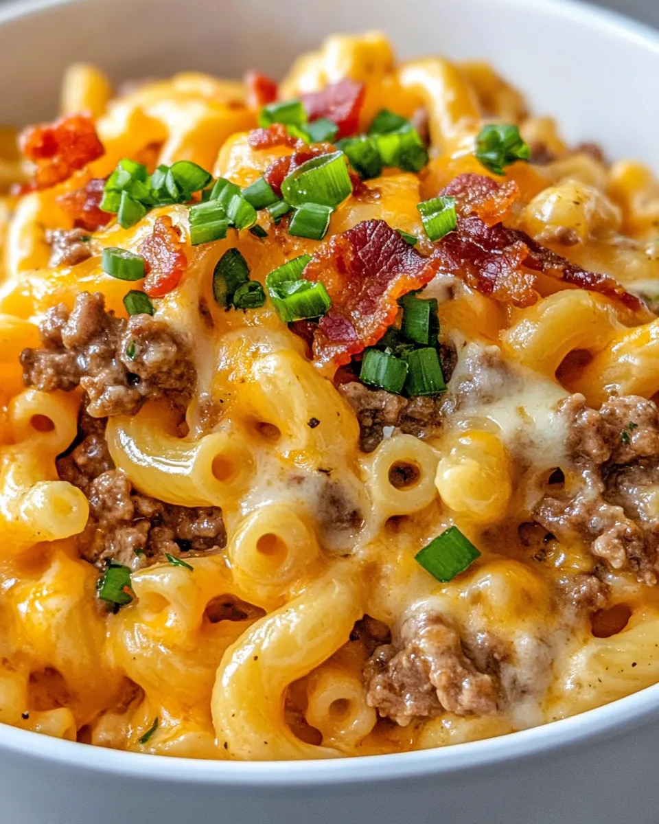 Delicious Loaded Cheeseburger Macaroni Pasta dish photo