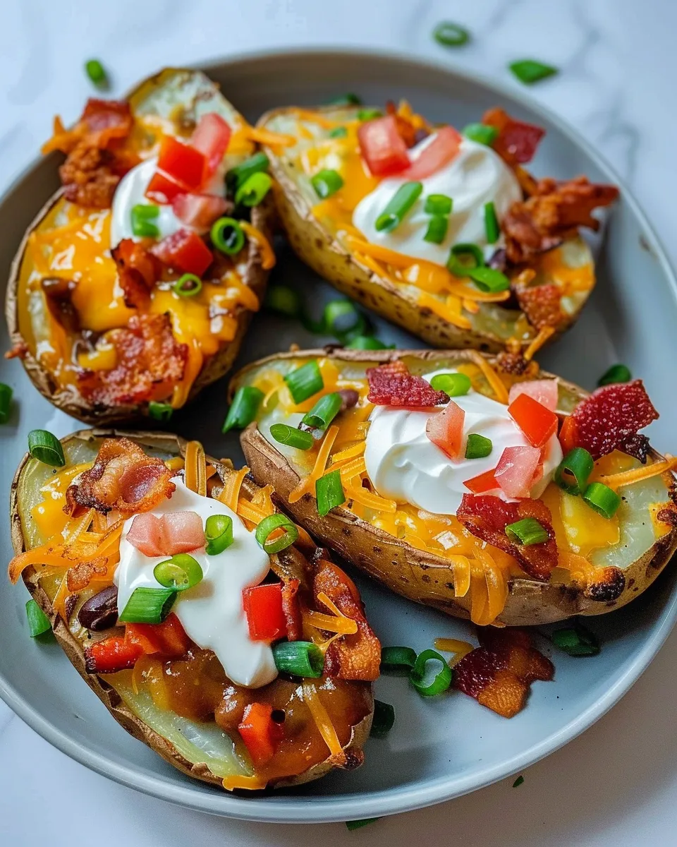 Easy Loaded Nacho Potato Skins recipe photo
