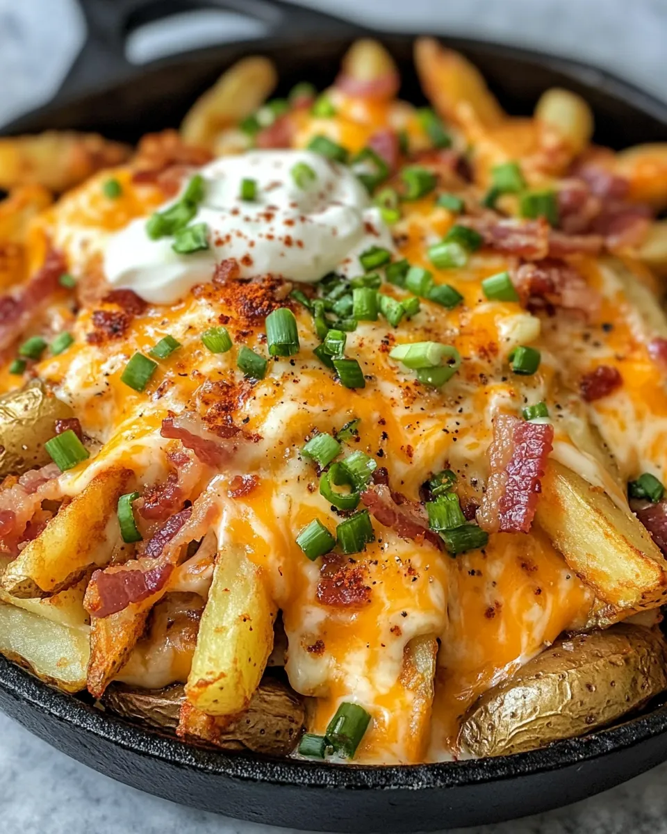 Easy Loaded Skillet Cheese Fries recipe photo