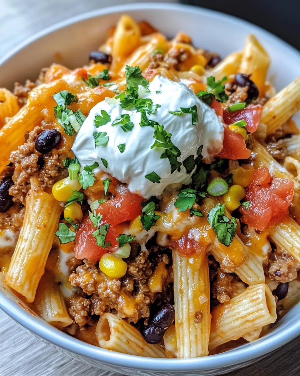 Homemade Loaded Taco Pasta Bake recipe photo