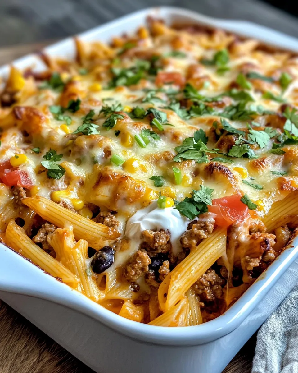 Delicious Loaded Taco Pasta Bake image