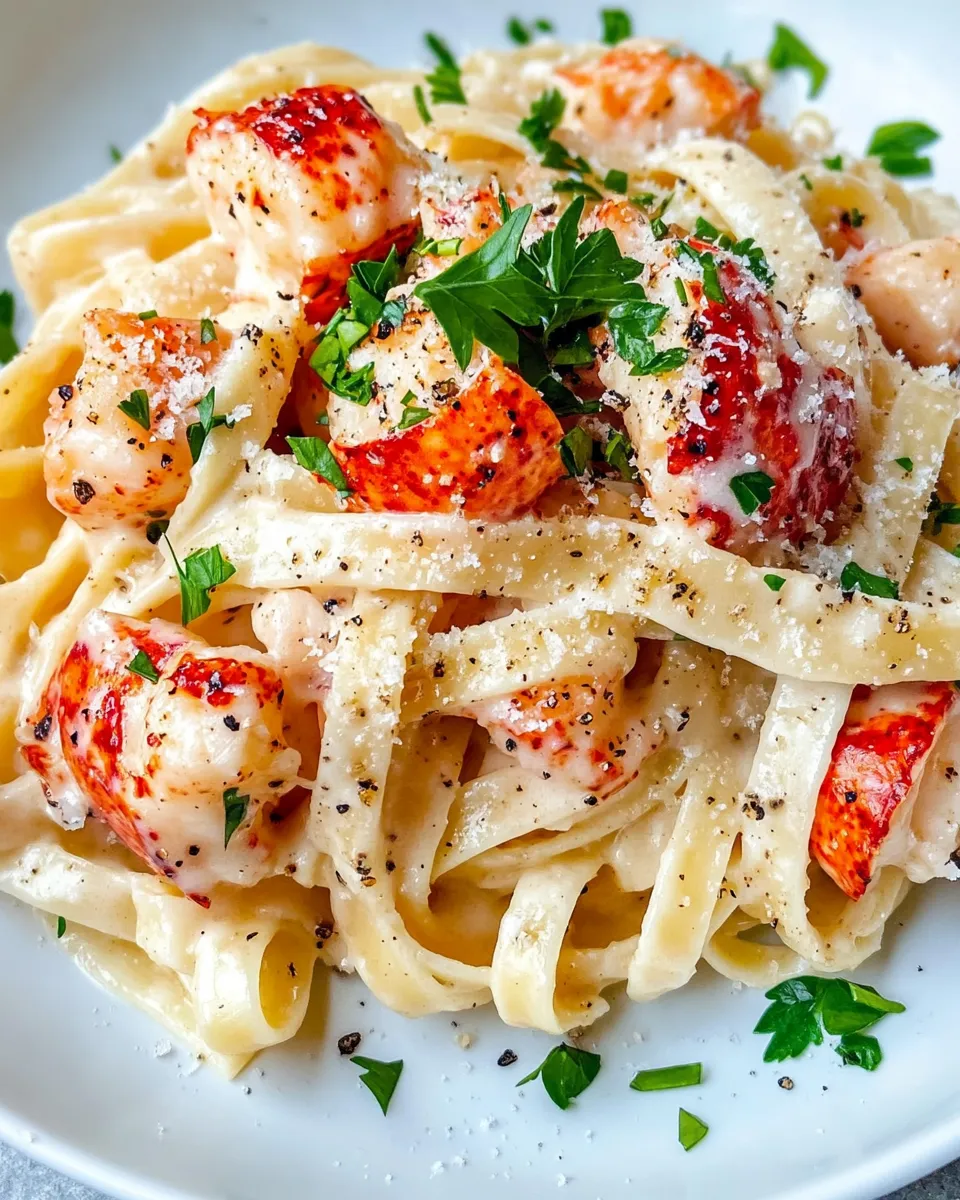 Delicious Lobster Alfredo Fettuccine dish photo