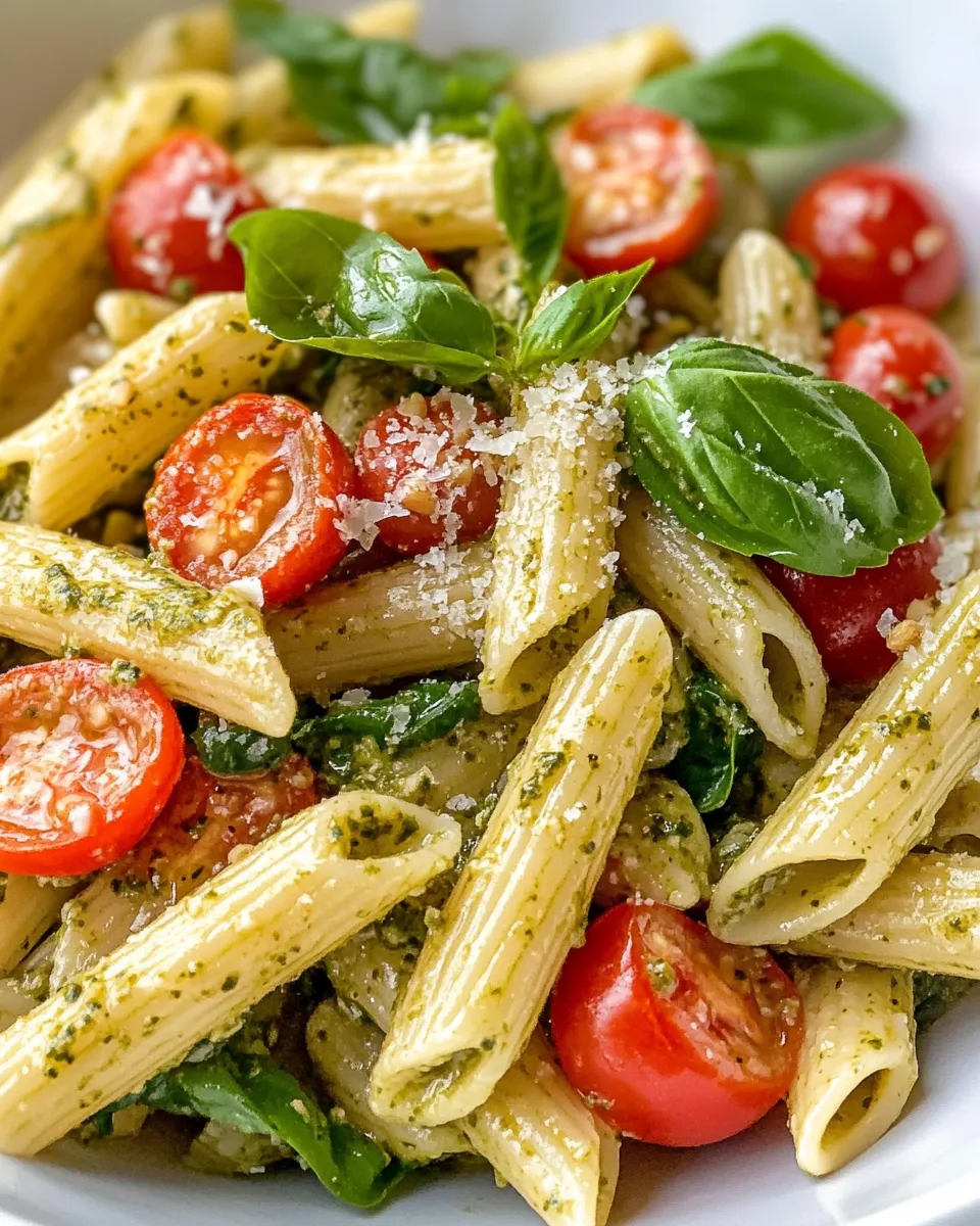 Homemade Mediterranean Veggie Pesto Pasta recipe photo