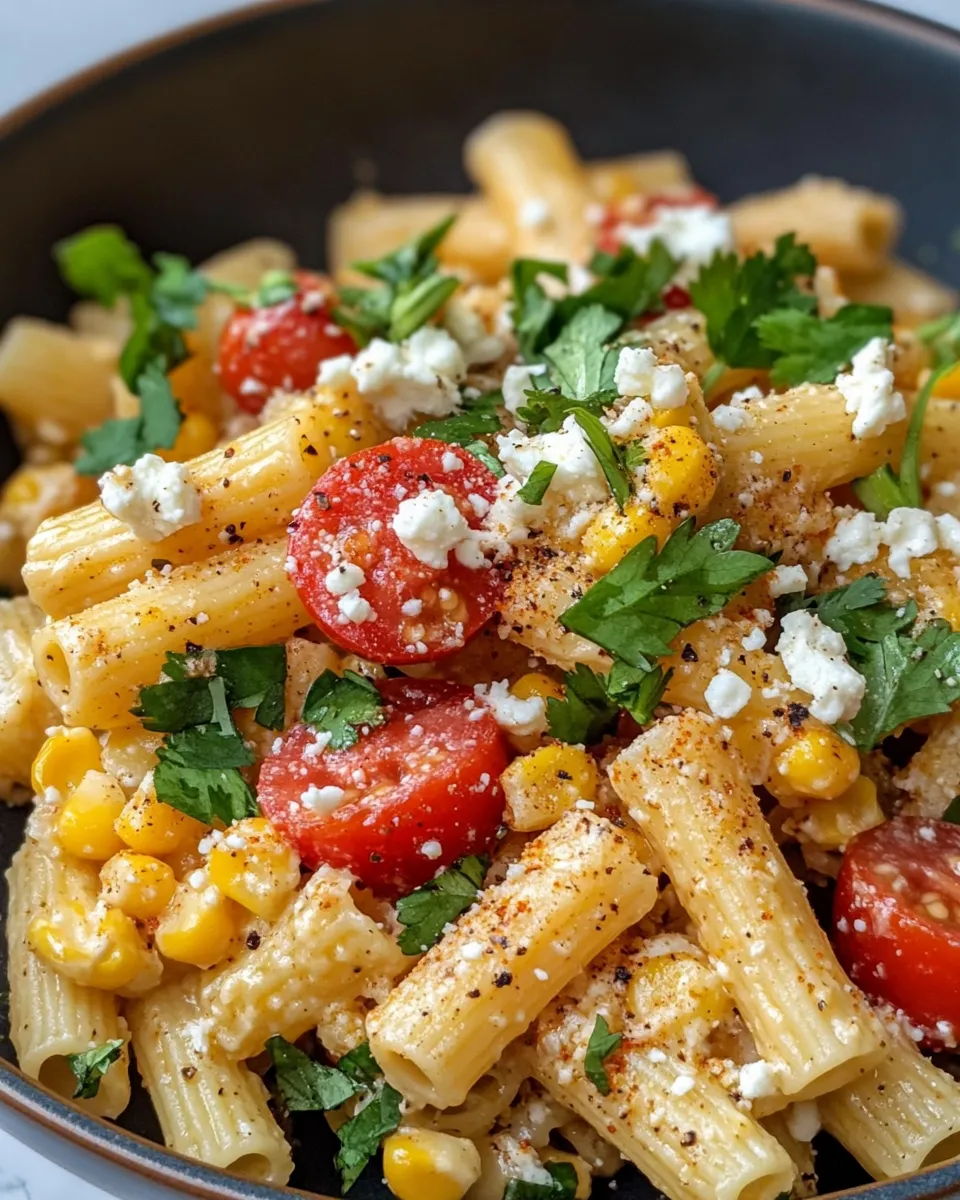 Delicious Mexican Street Corn Pasta plate image