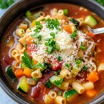 Homemade Minestrone Soup with Parmesan photo