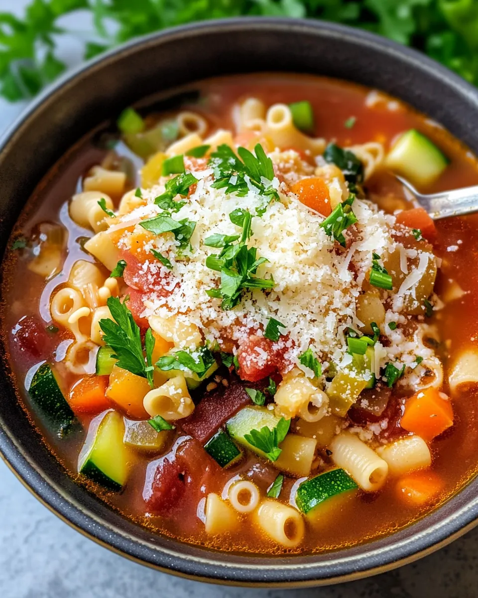 Homemade Minestrone Soup with Parmesan photo