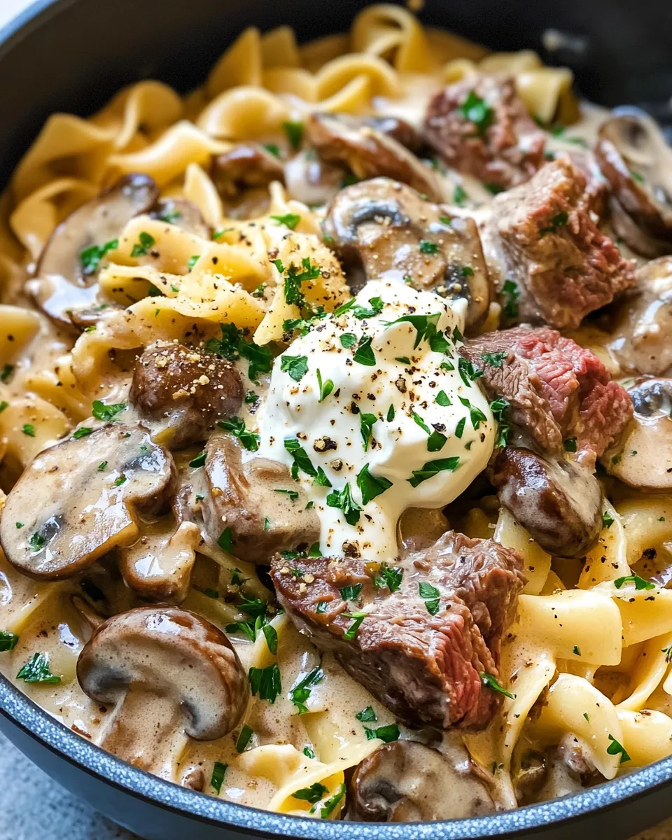 Classic One Pot Beef Stroganoff Pasta dish photo