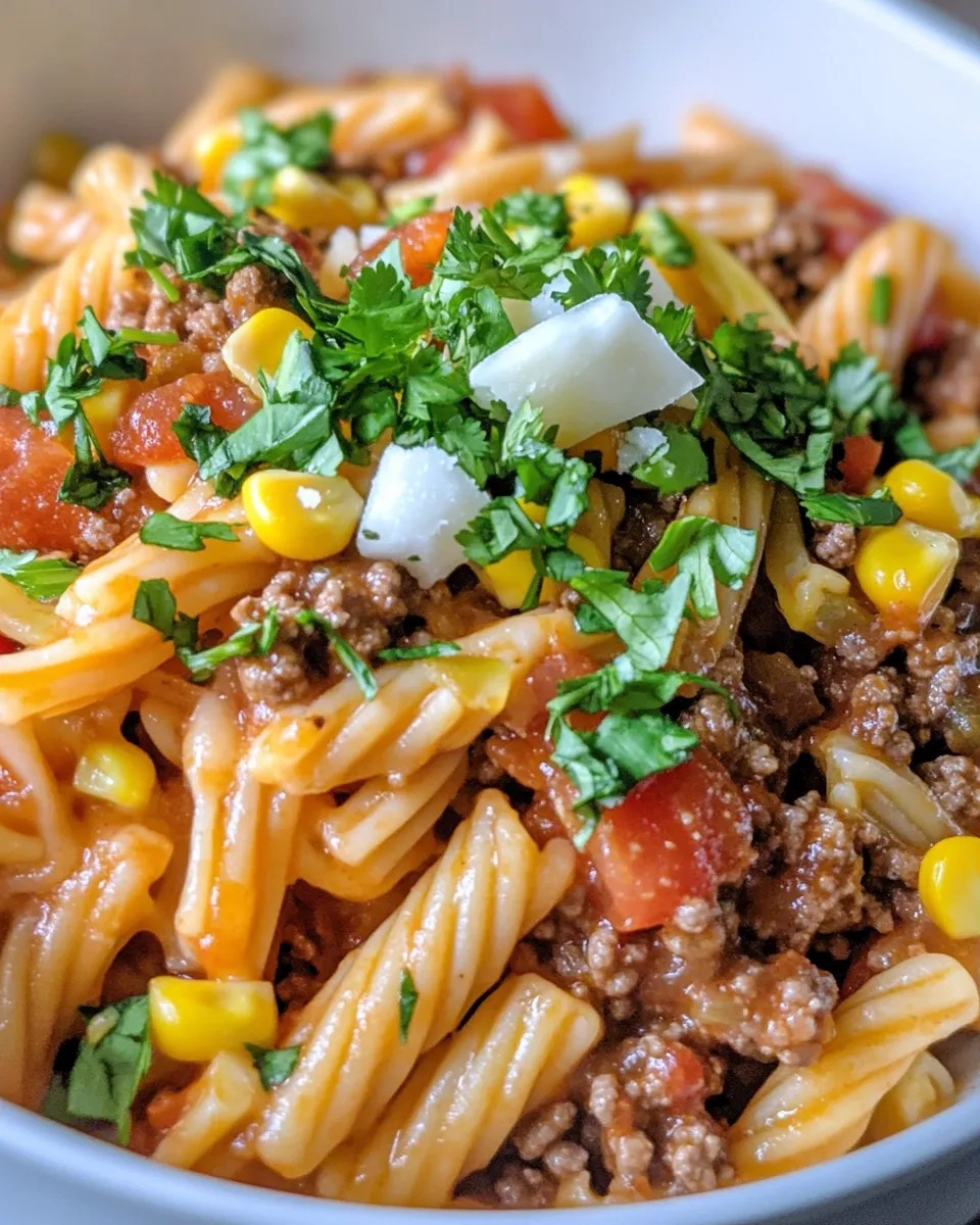 Homemade One Pot Beef Taco Pasta recipe photo