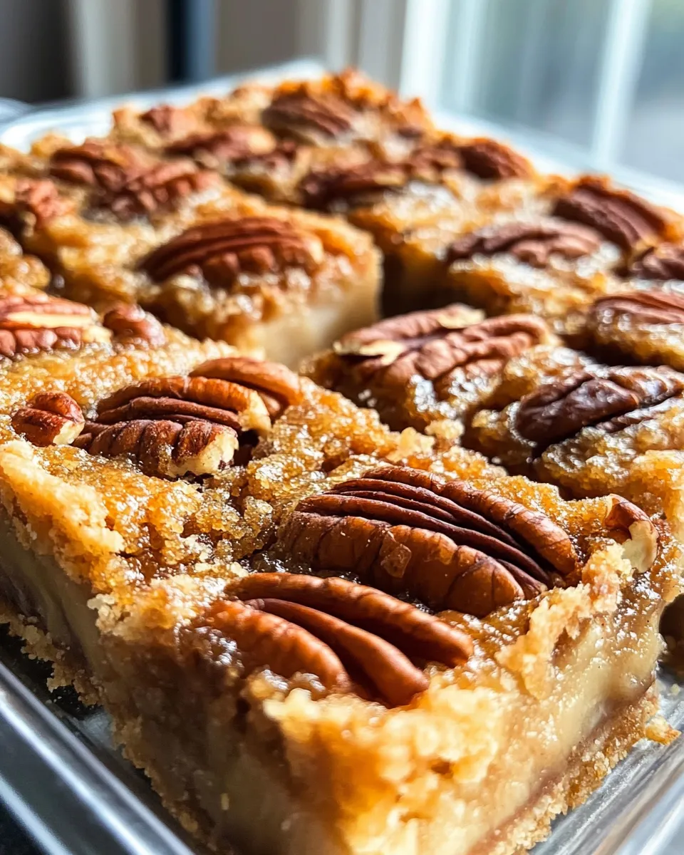 Easy Pecan Pie Bars food shot