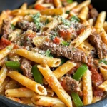 Homemade Philly Cheesesteak Pasta Skillet photo