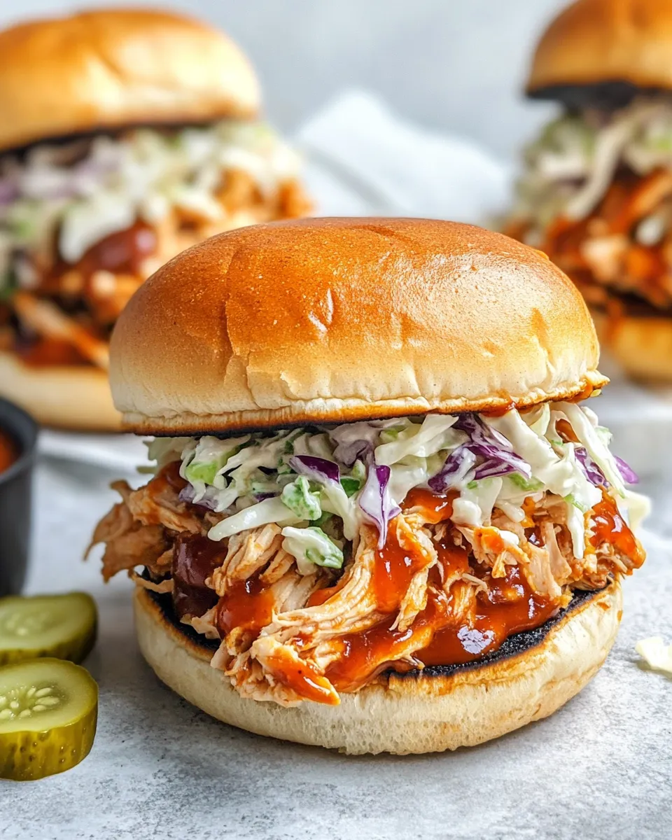 Easy Pulled Chicken Sandwiches dish photo