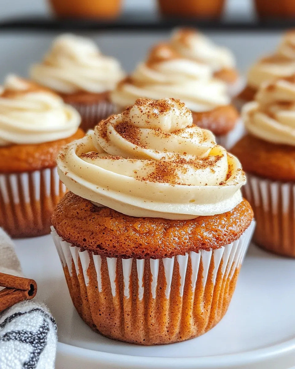 Easy Pumpkin Spice Cupcakes food shot