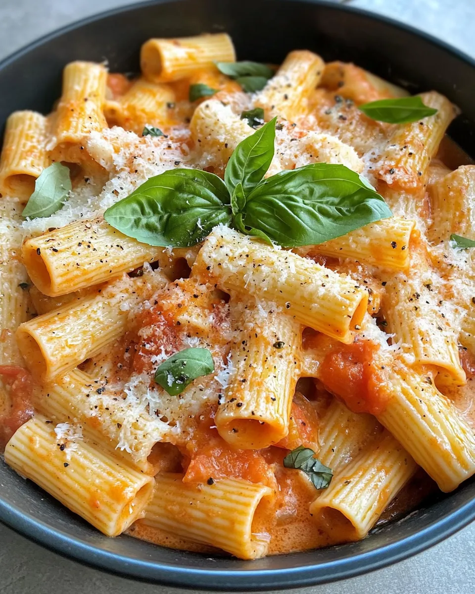 Classic Quick One Pot Creamy Tomato Rigatoni dish photo