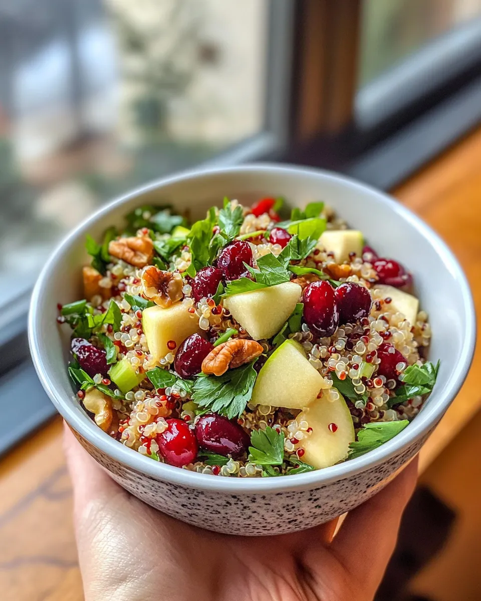 Easy Quinoa Apple Cranberry Salad food shot