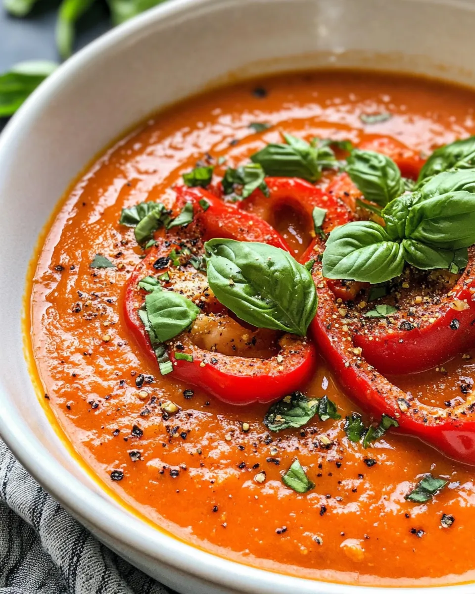 Homemade Roasted Red Pepper Soup recipe photo