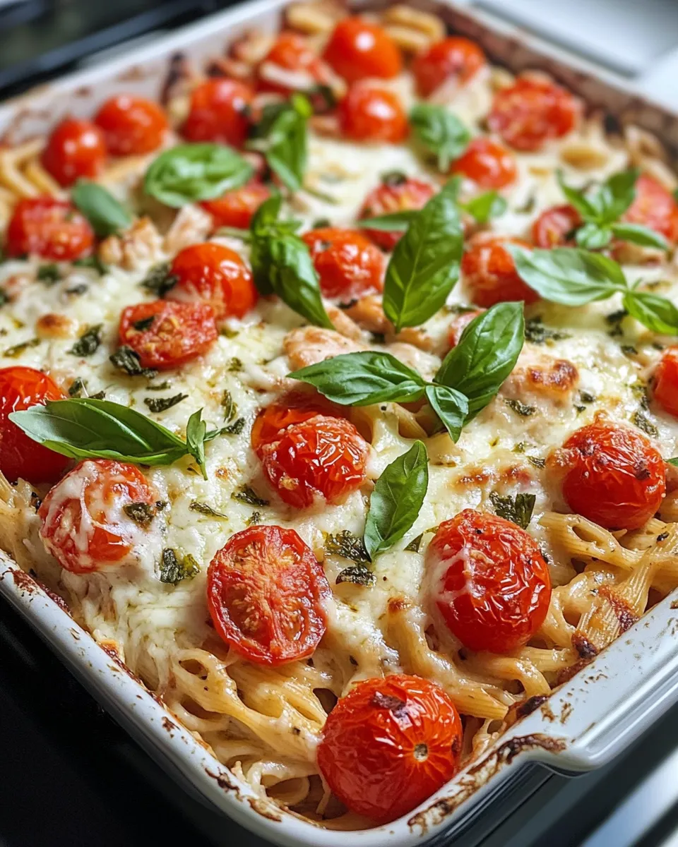 Classic Roasted Tomato Basil Pasta Bake dish photo