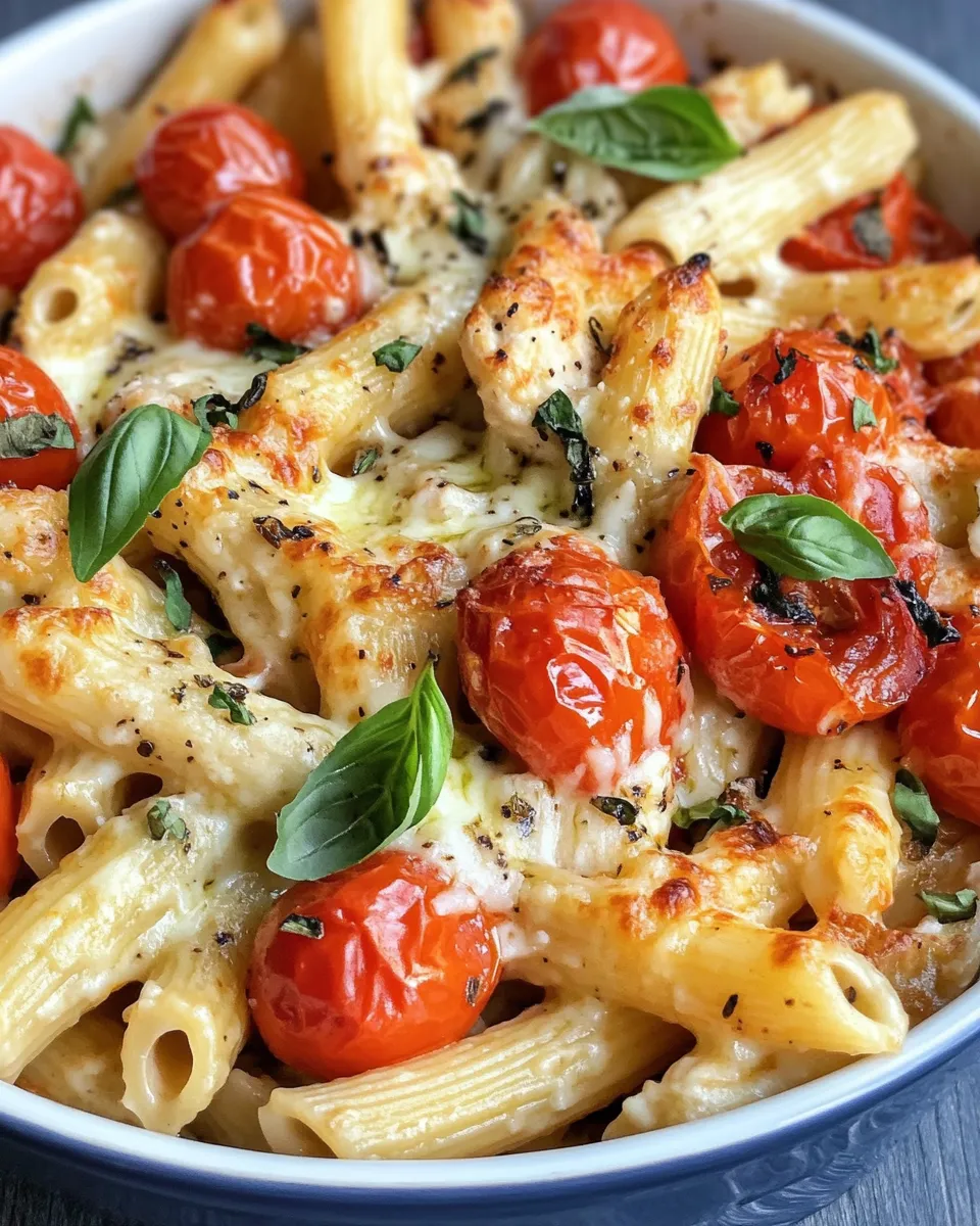 Easy Roasted Tomato Basil Pasta Bake food shot