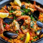 Homemade Saffron Seafood Paella recipe photo