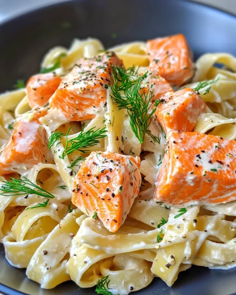 Homemade Salmon and Dill Cream Sauce Pasta photo