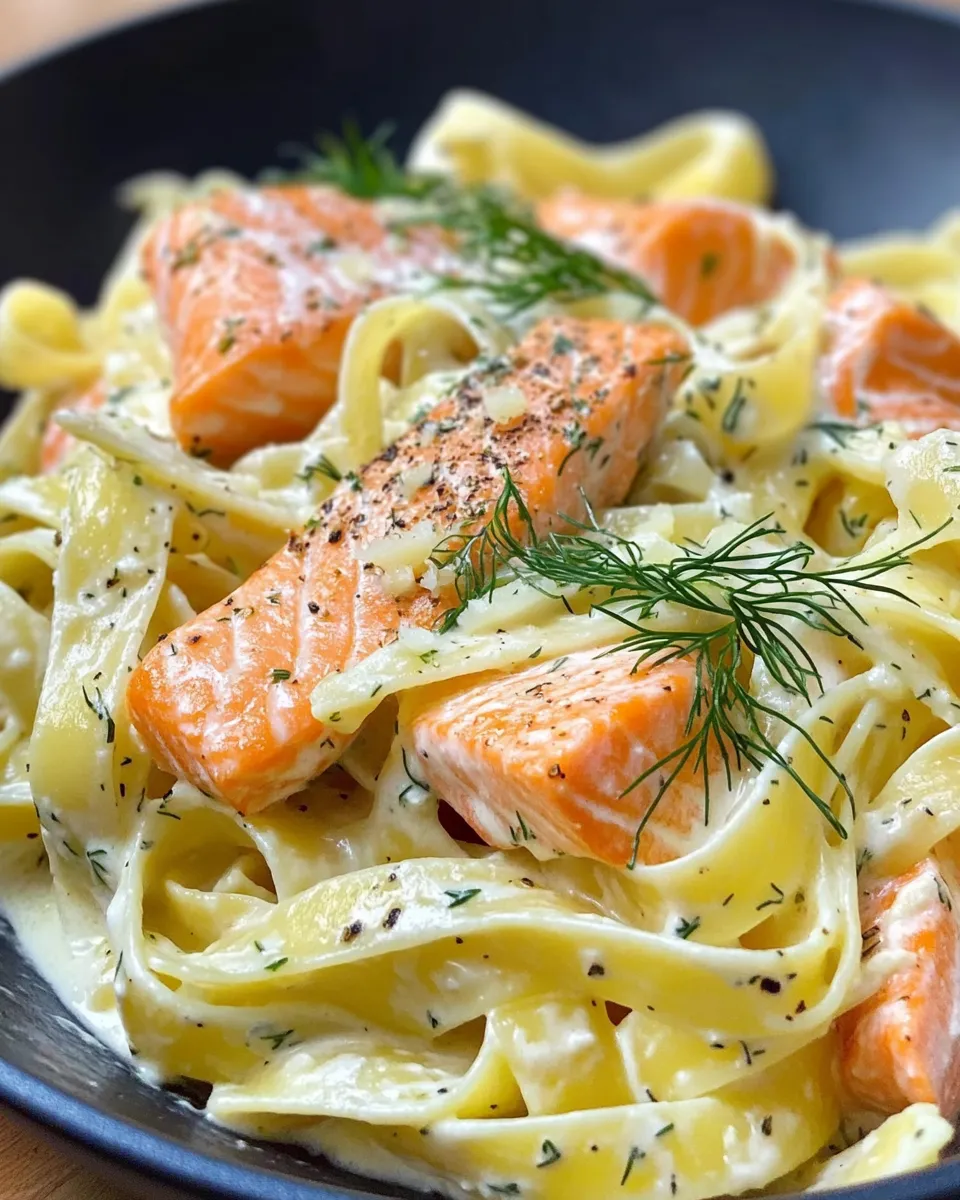 Classic Salmon and Dill Cream Sauce Pasta image