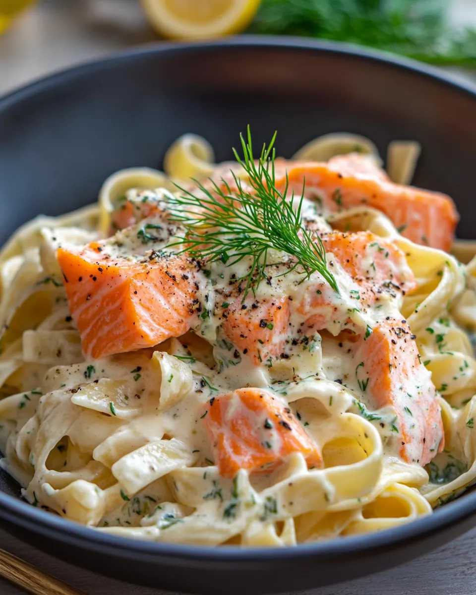 Easy Salmon and Dill Cream Sauce Pasta recipe photo