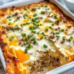 Homemade Sausage Egg And Cream Cheese Hashbrown Casserole photo
