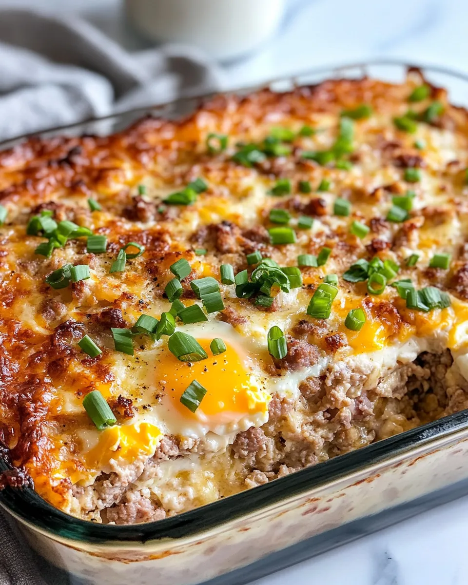 Classic Sausage Egg And Cream Cheese Hashbrown Casserole image