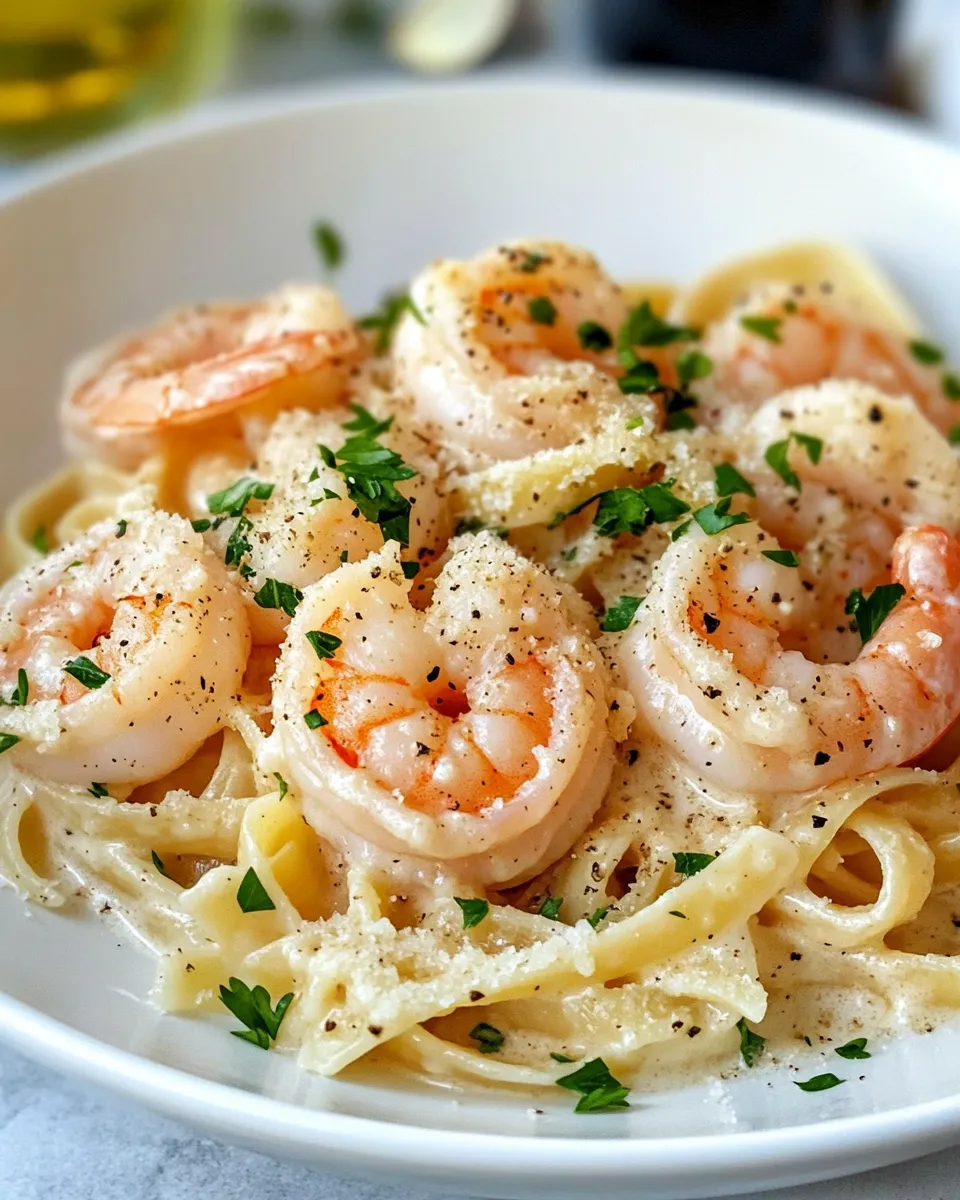 Classic Shrimp Alfredo Fettuccine dish photo