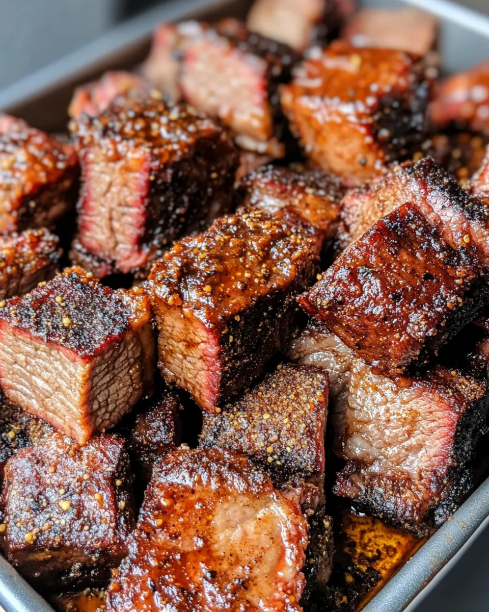 Delicious Smoked Brisket Burnt Ends dish photo