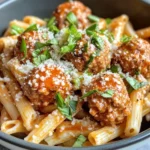 Homemade Spicy Buffalo Meatball Pasta photo