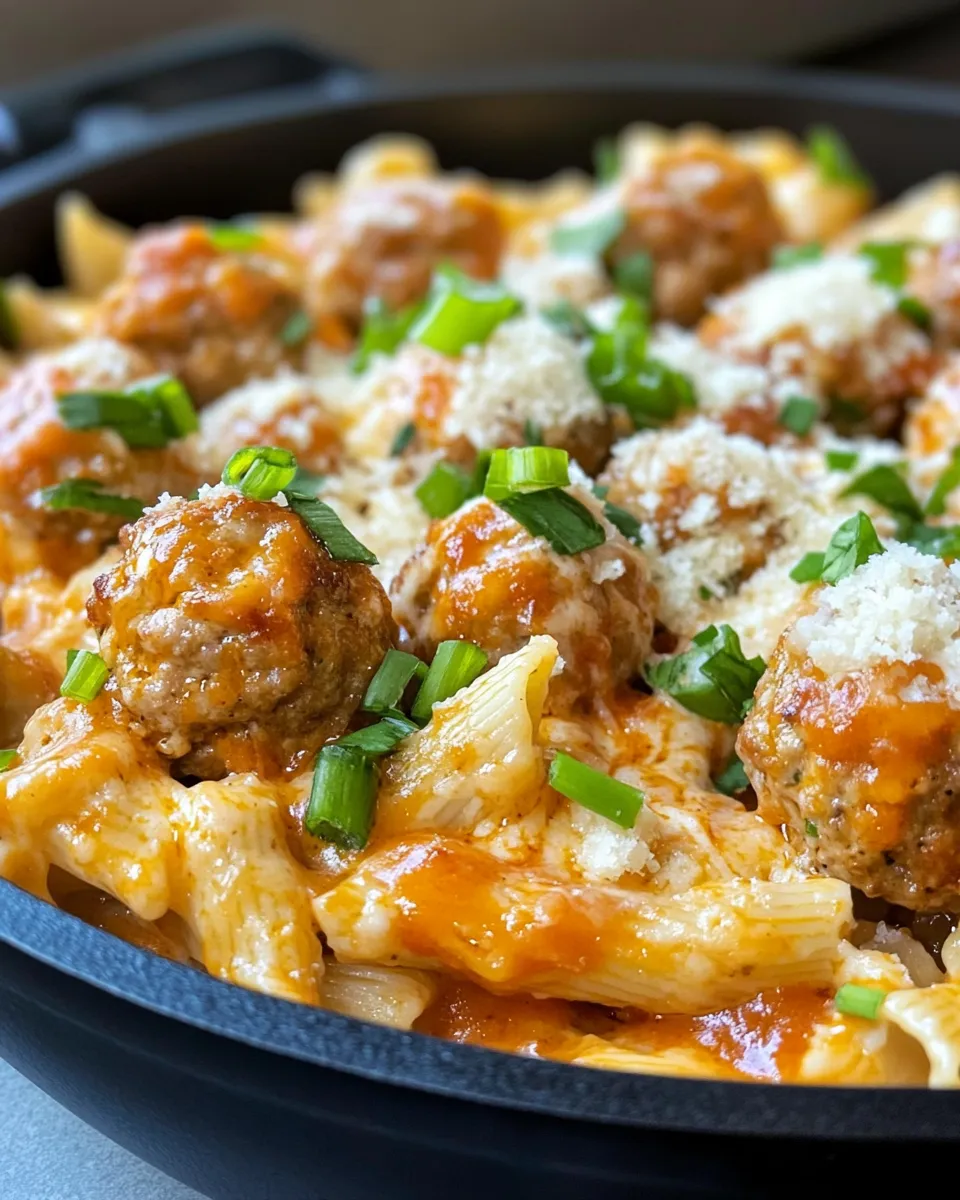 Classic Spicy Buffalo Meatball Pasta image