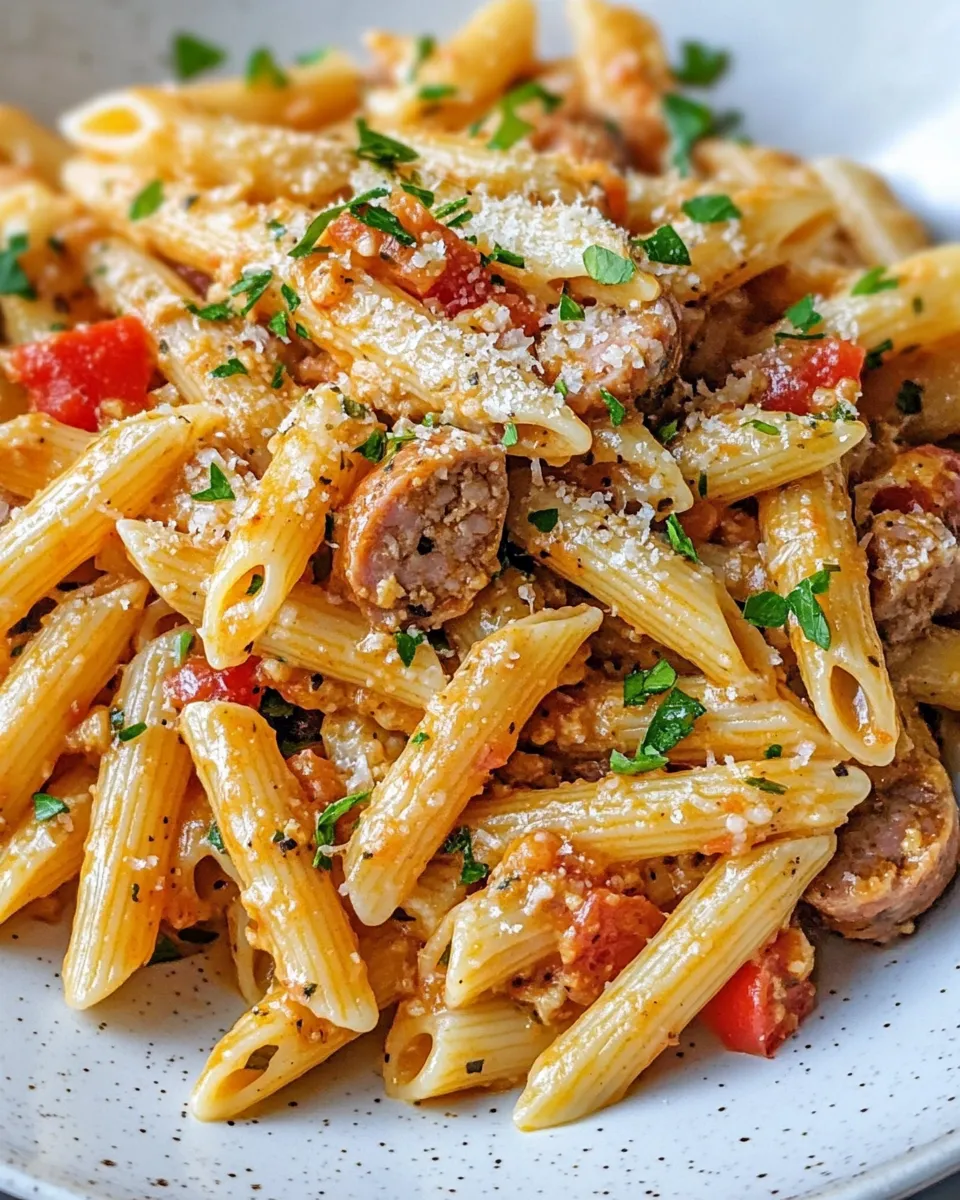 Classic Spicy Cajun Andouille Sausage Pasta dish photo
