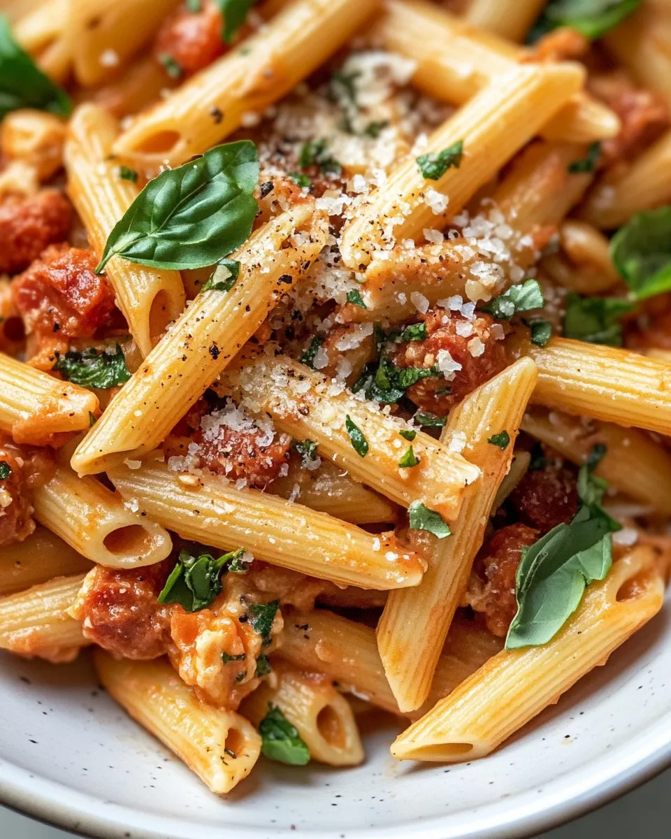 Classic Spicy Chorizo Tomato Pasta dish photo