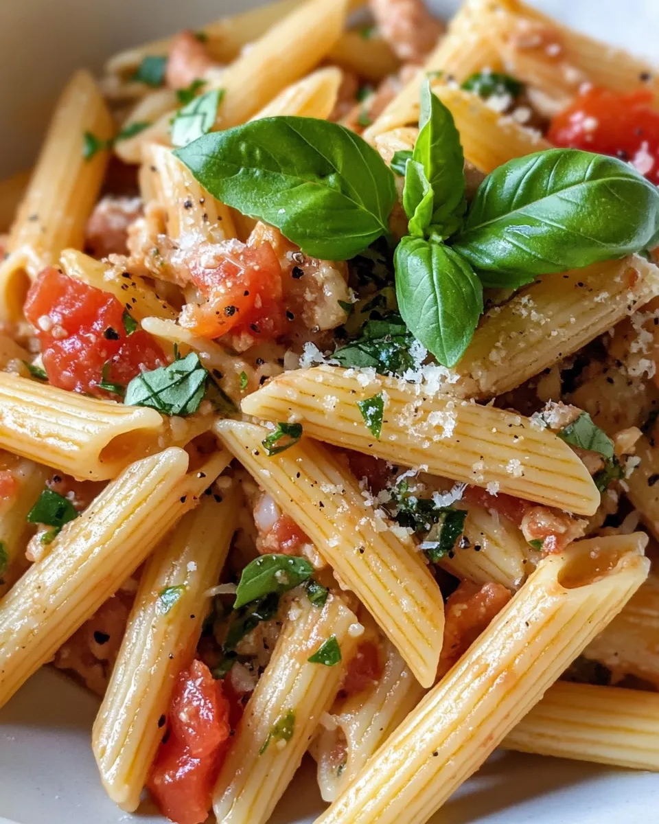 Easy Spicy Chorizo Tomato Pasta food shot
