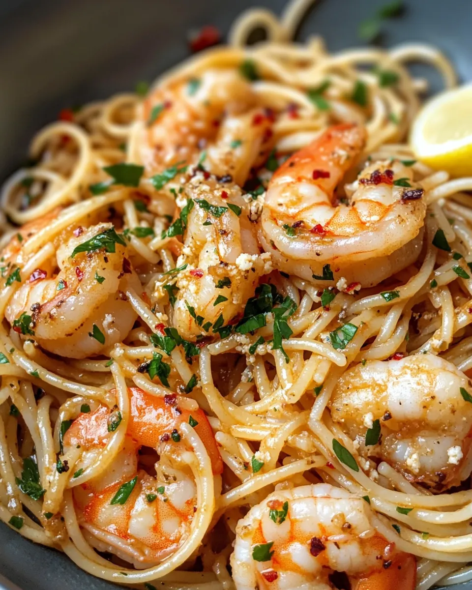 Classic Spicy Garlic Chili Shrimp Pasta dish photo