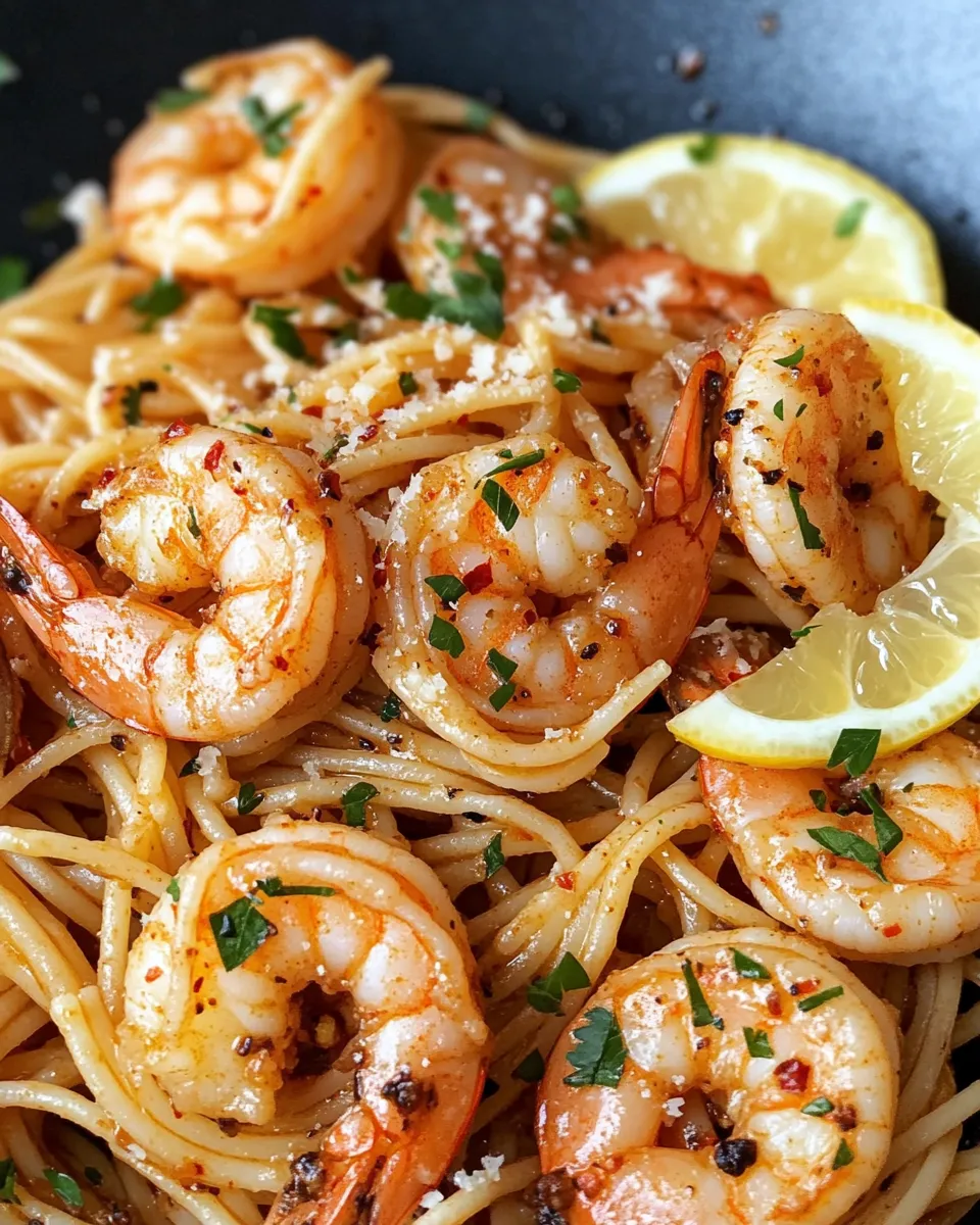 Easy Spicy Garlic Chili Shrimp Pasta recipe image