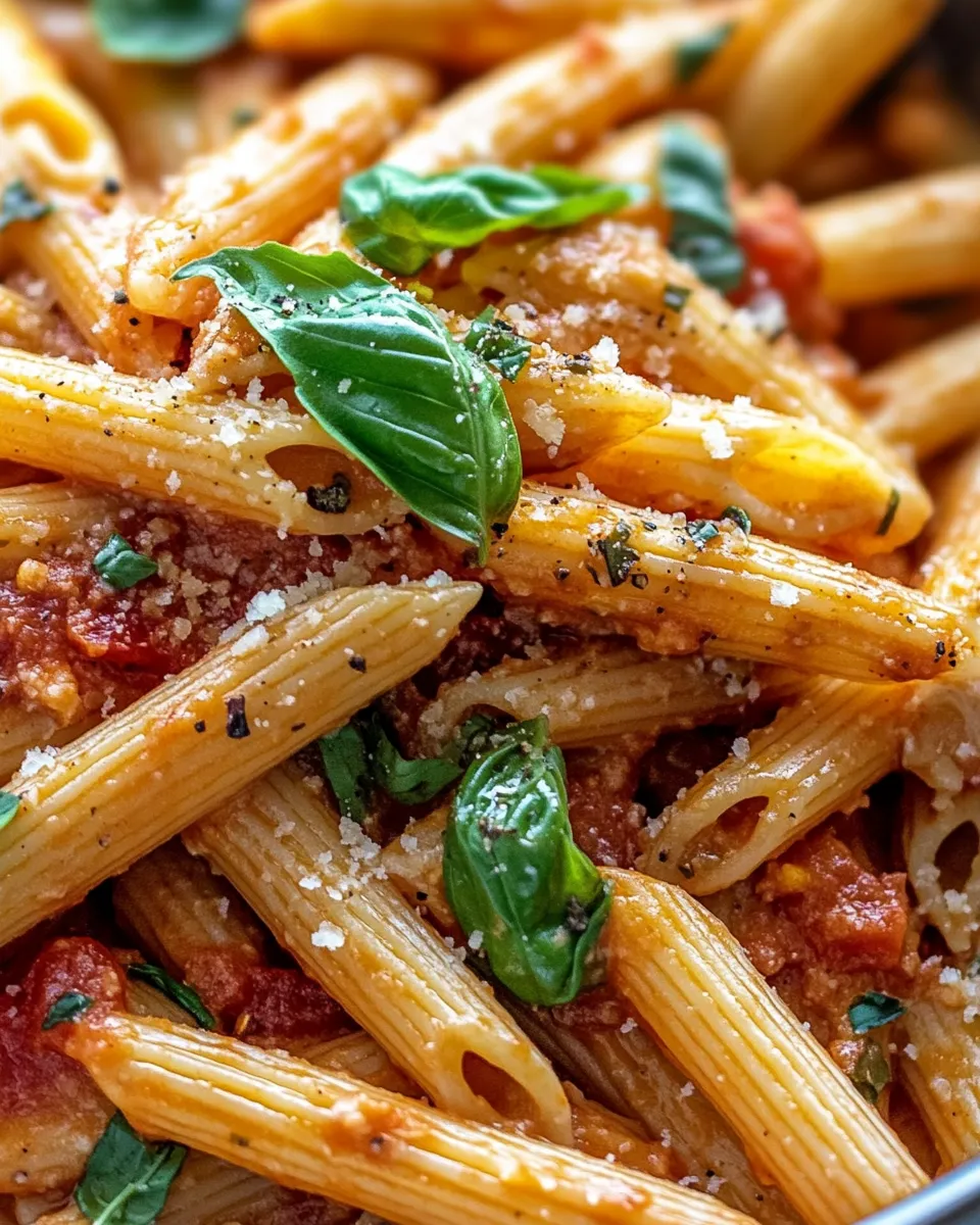 Classic Spicy One Pot Arrabbiata Pasta dish photo