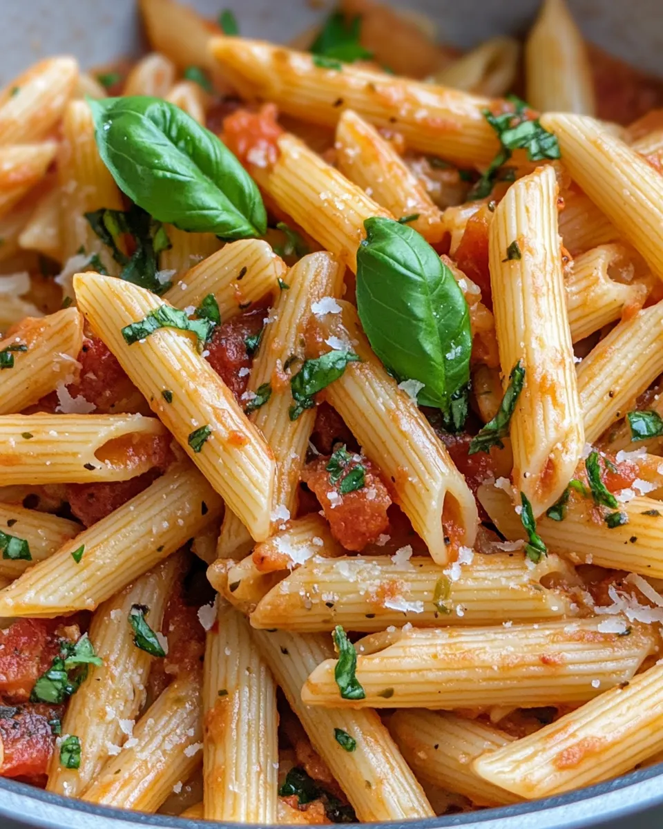 Easy Spicy One Pot Arrabbiata Pasta food shot