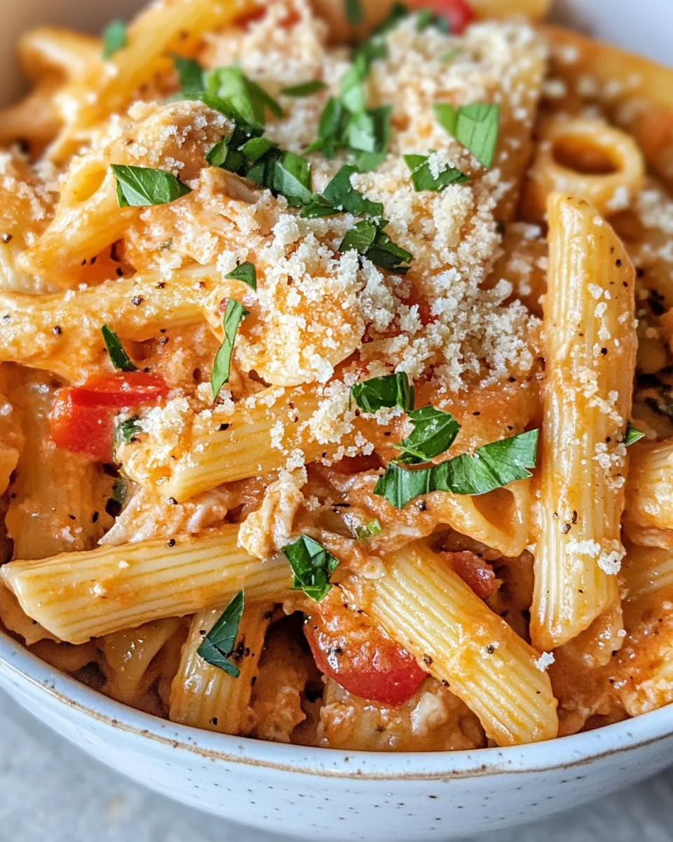Easy Spicy Sriracha Cream Cheese Pasta Bake recipe photo