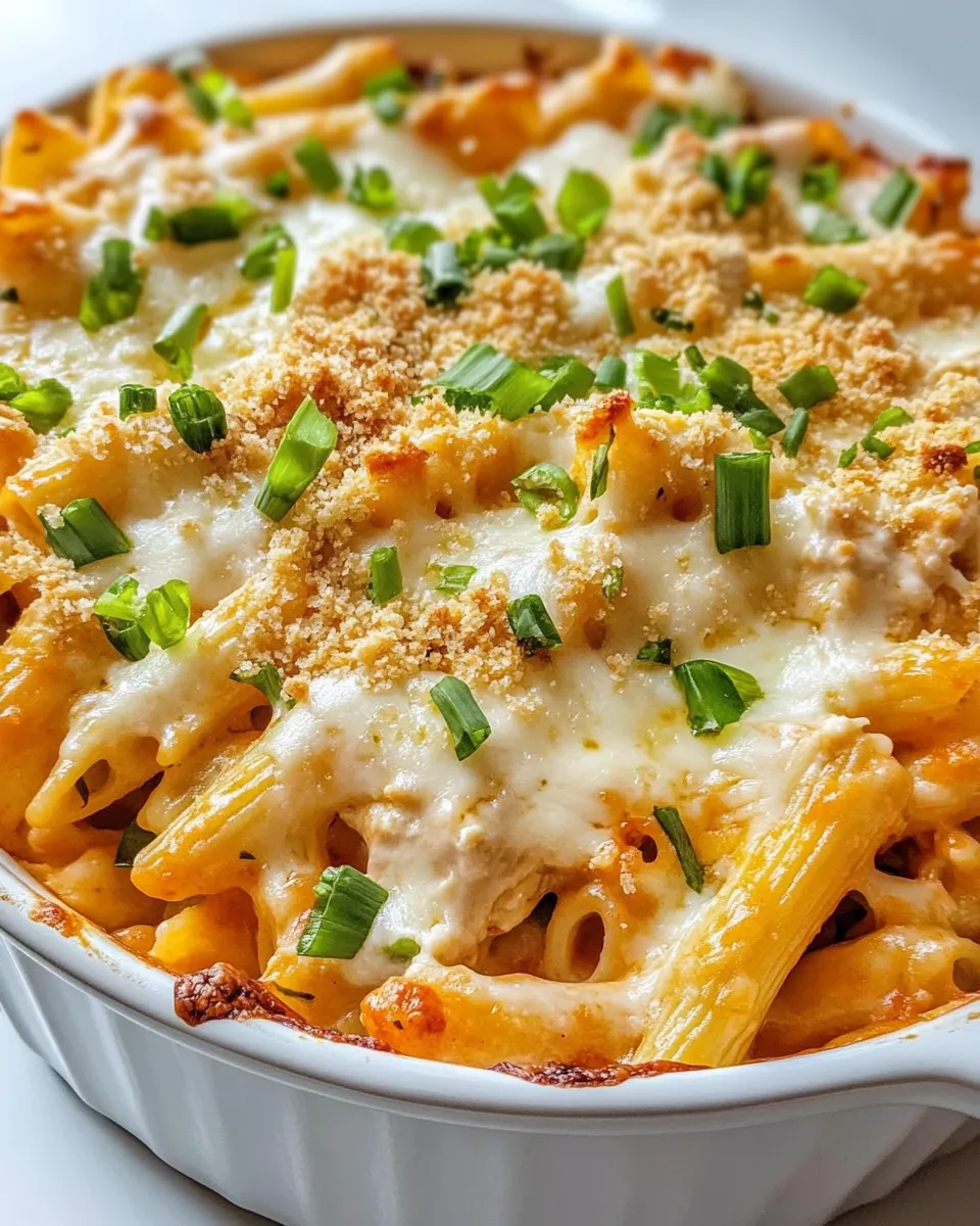 Delicious Spicy Sriracha Cream Cheese Pasta Bake shot