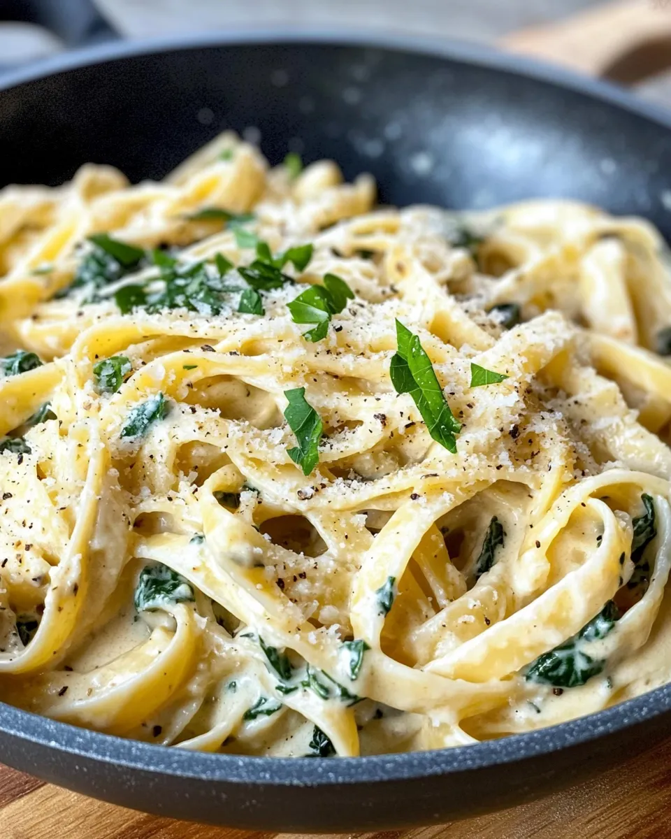Classic Spinach Artichoke Alfredo Pasta recipe image