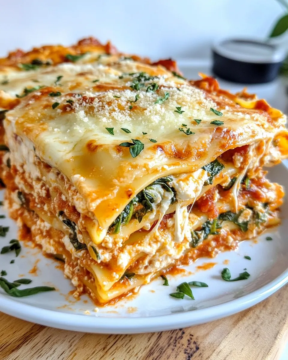 Classic Spinach Ricotta Lasagna Bake dish photo