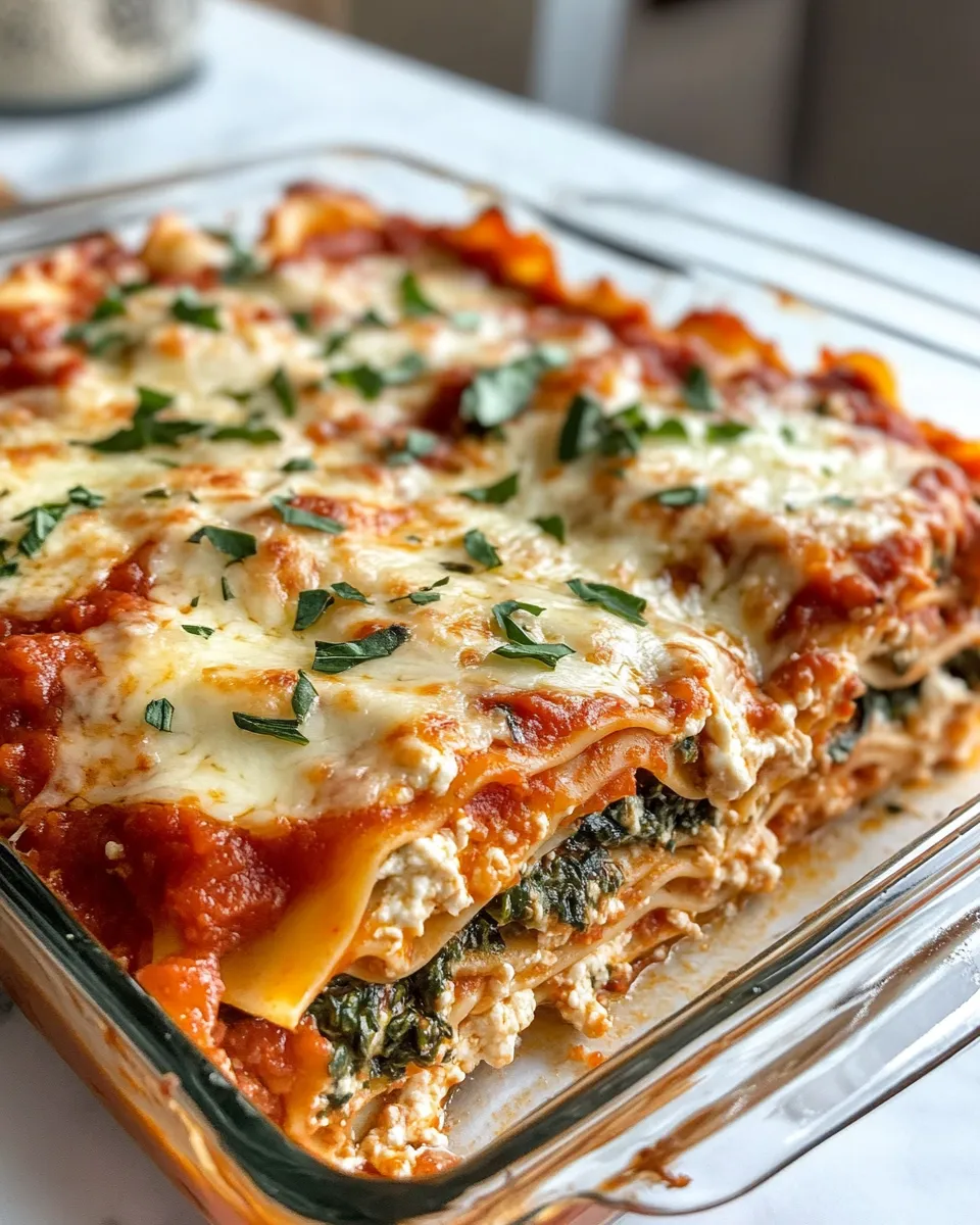 Easy Spinach Ricotta Lasagna Bake recipe image